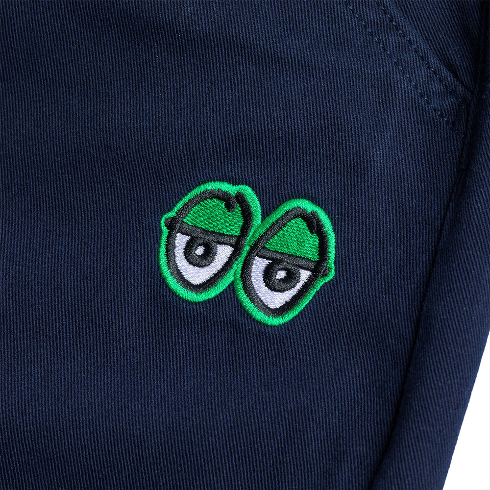 Eyes Embroidered Twill Pant (Navy / Green)