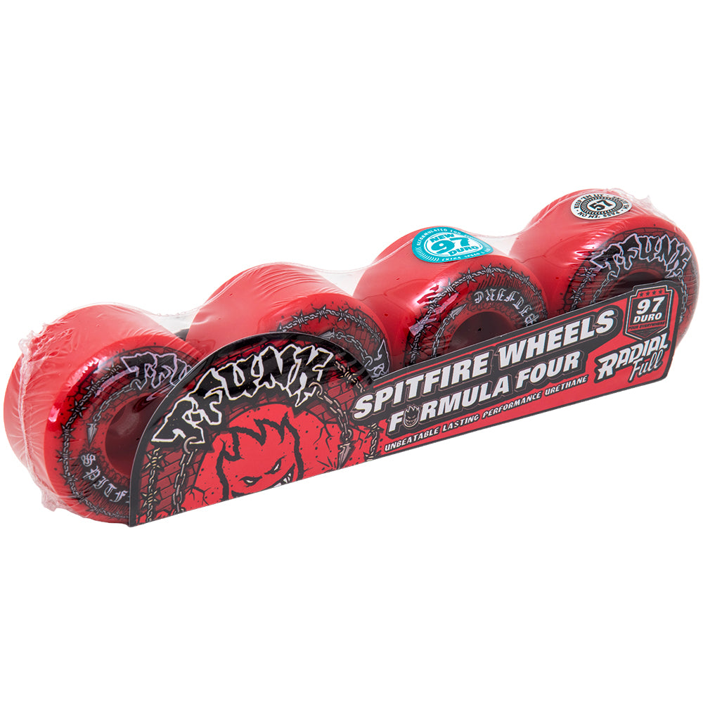 57mm Formula Four Radial Full T-Funk Raw Wheel - Red (97D)