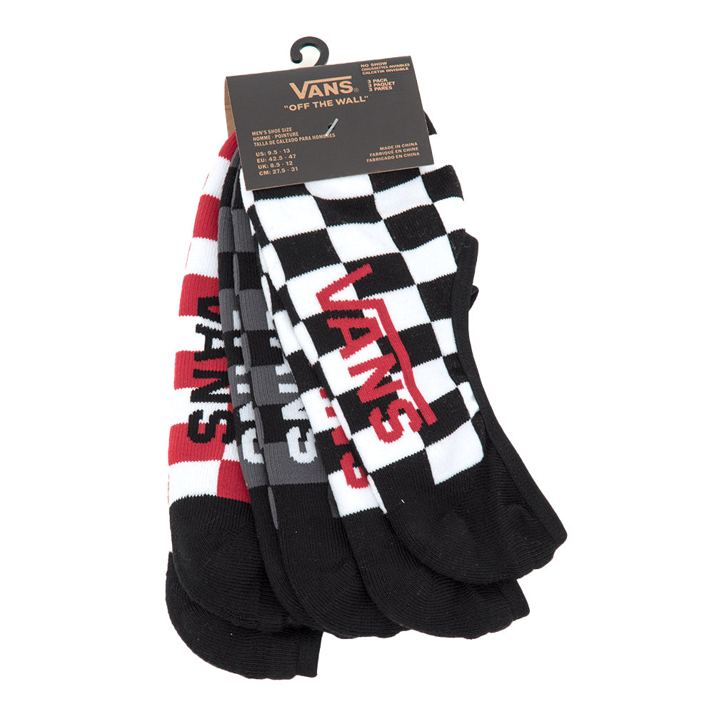 Classic No Show Sock 3 Pack (White / Black) VBU
