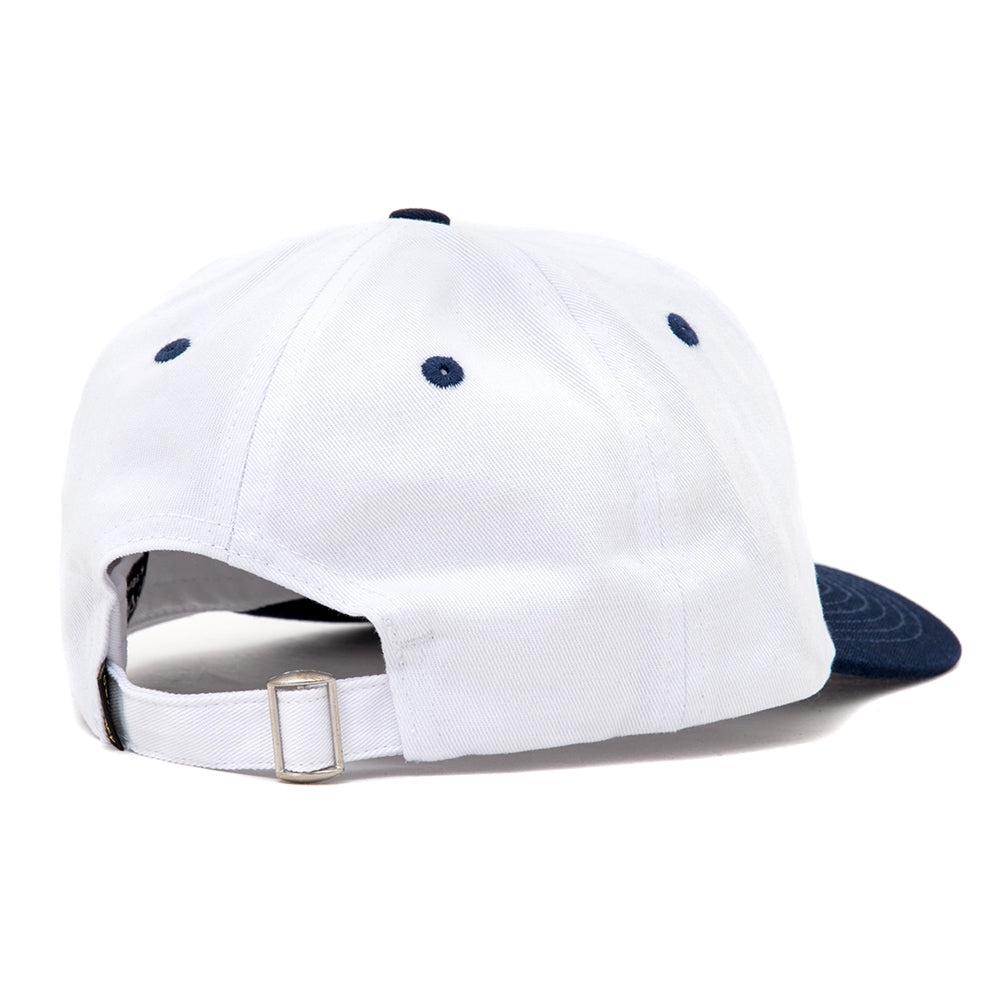 Adj. Sunheart Strapback Hat (White / Navy)