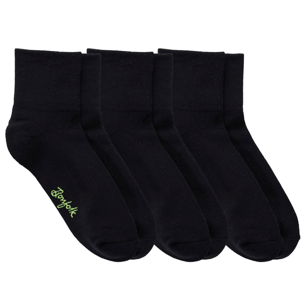 Daily Quarter 3 Pack Socks (Black)