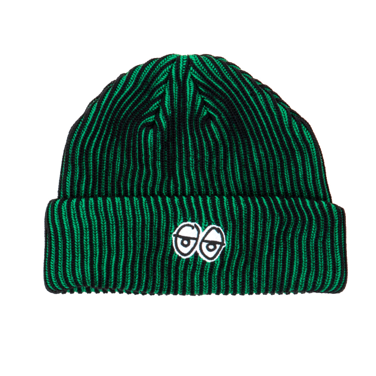 Eyes Fill Cuff Beanie (Black / Green)