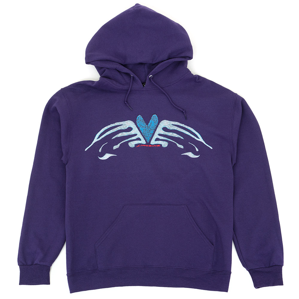 Heart Wings Hooded Sweatshirt (Dark Purple)