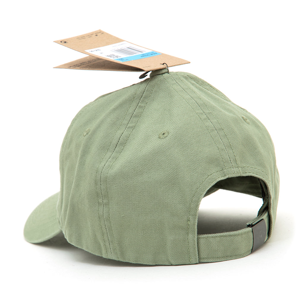 Unstructured 6 Panel Skate Strapback Cap (Oil Green / White)