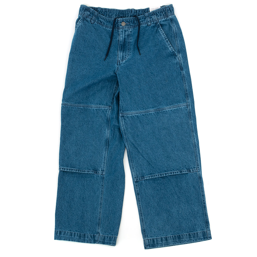 Loose Double-Knee Denim Skate Pant (Diffused Blue / White)