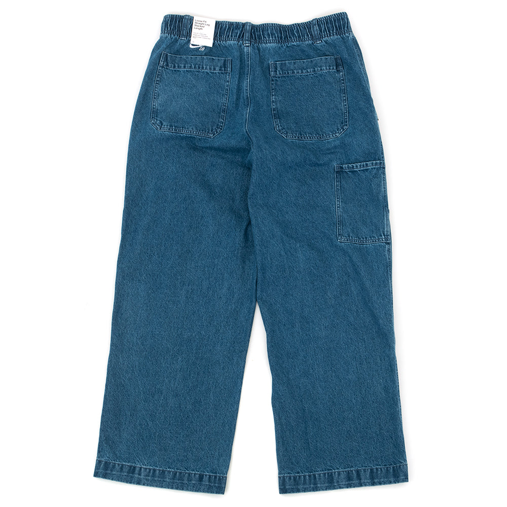 Loose Double-Knee Denim Skate Pant (Diffused Blue / White)