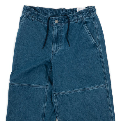 Loose Double-Knee Denim Skate Pant (Diffused Blue / White)