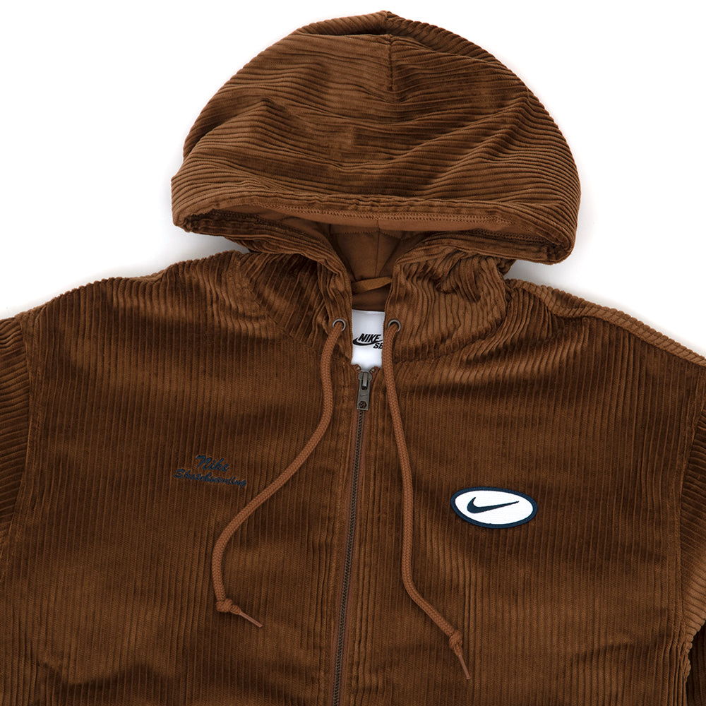 Full-Zip Hooded Corduroy Skate Jacket (Lt. British Tan / Armory Navy)