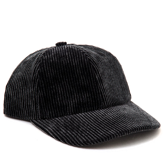 Corduroy Strapback Overdye Hat (Black)