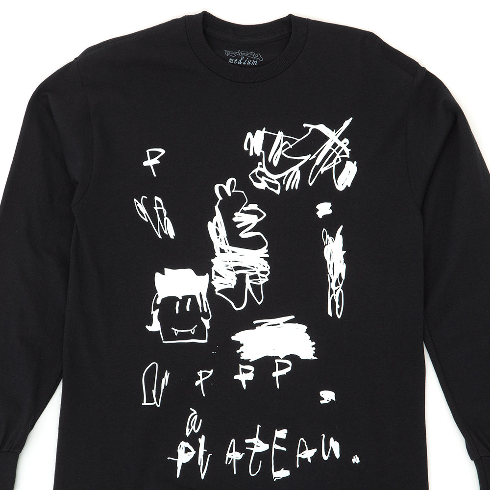 Plateau Scribble L/S T-Shirt (Black / White)