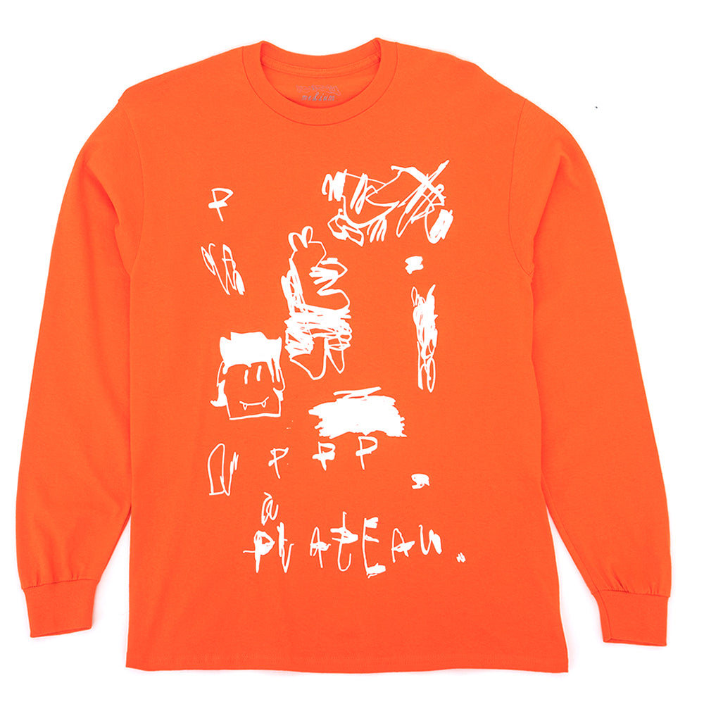 Plateau Scribble L/S T-Shirt (Orange / White)