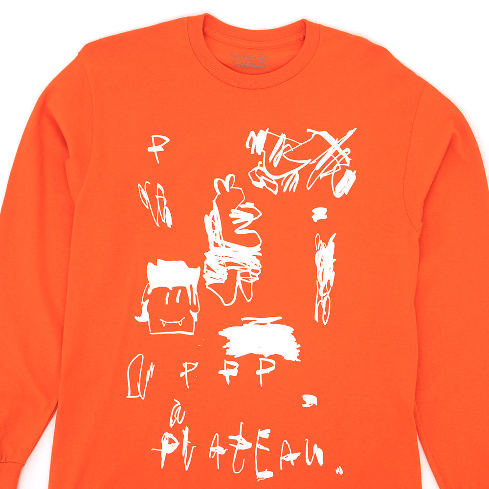 Plateau Scribble L/S T-Shirt (Orange / White)