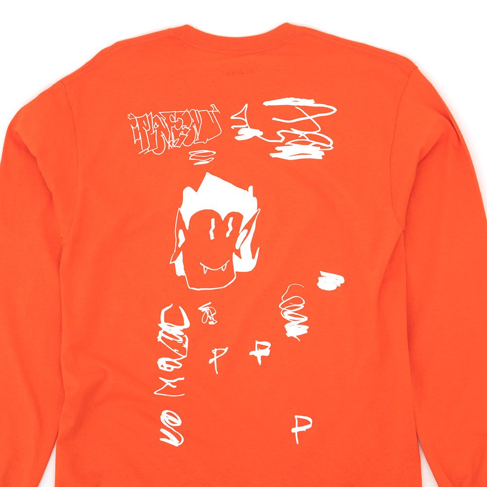 Plateau Scribble L/S T-Shirt (Orange / White)