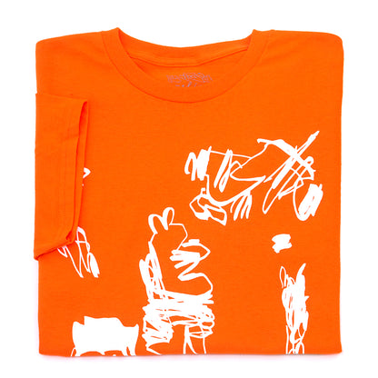 Plateau Scribble T-Shirt (Orange / White)