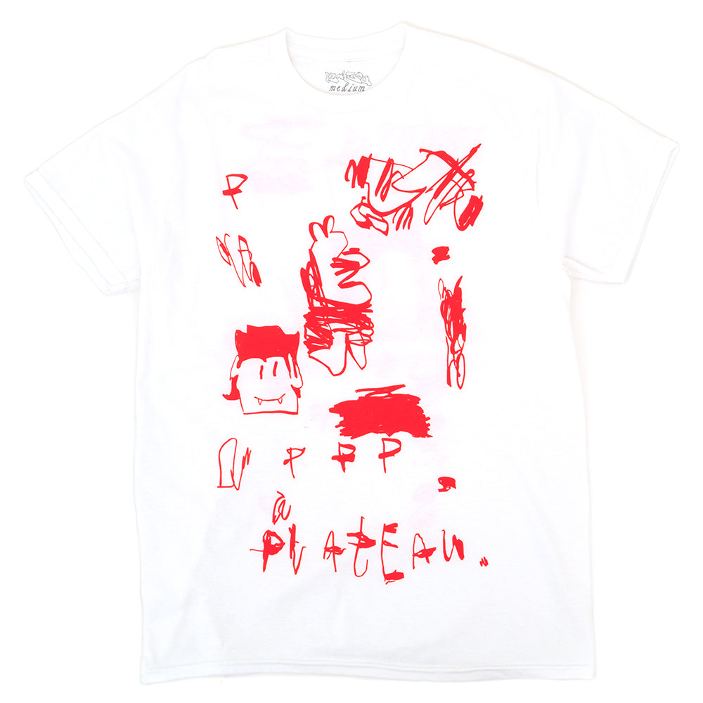 Plateau Scribble T-Shirt (White / Red)