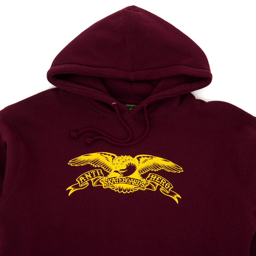 Basic Eagle Pullover Hooded Sweatshirt (Maroon)