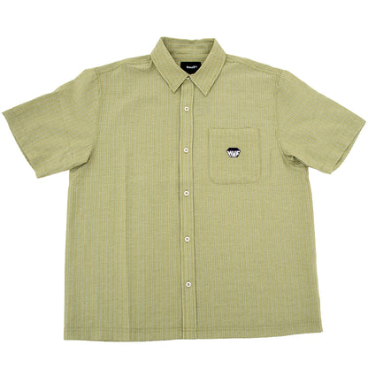 Big Block Striped Button Up S/S Shirt (Dried Herb)