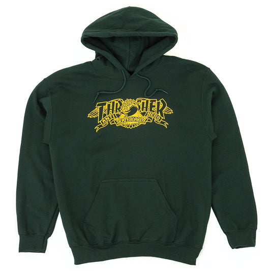 X Anti-Hero Mag Banner Hooded Sweatshirt (Forest Green)