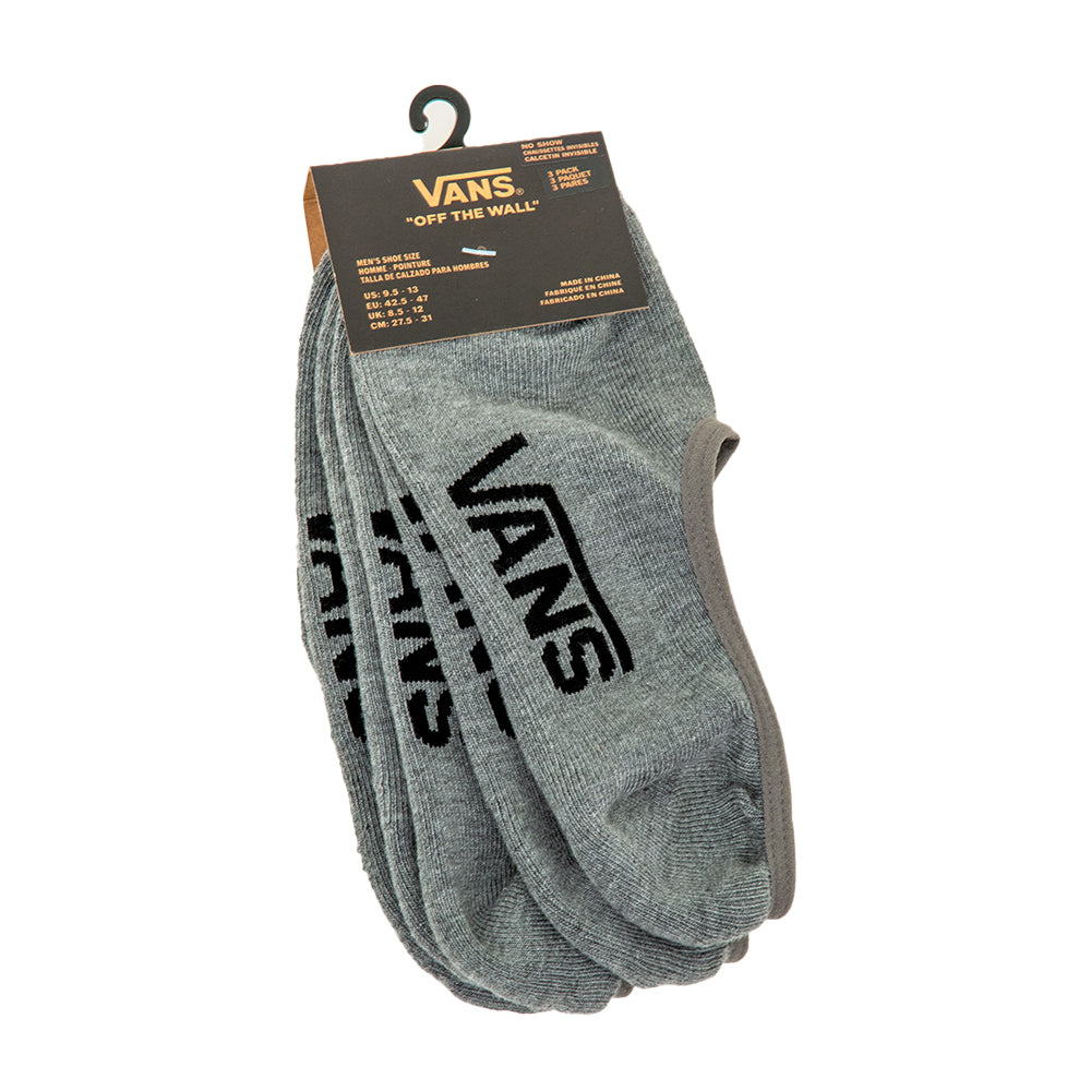 Classic No Show Sock 3 Pack (Heather Grey) VBU