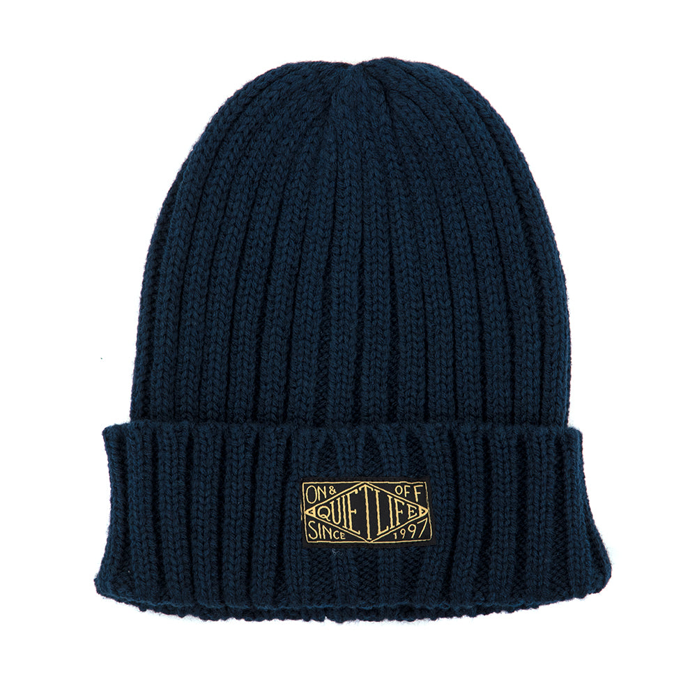 Ribbed Beanie (Navy)