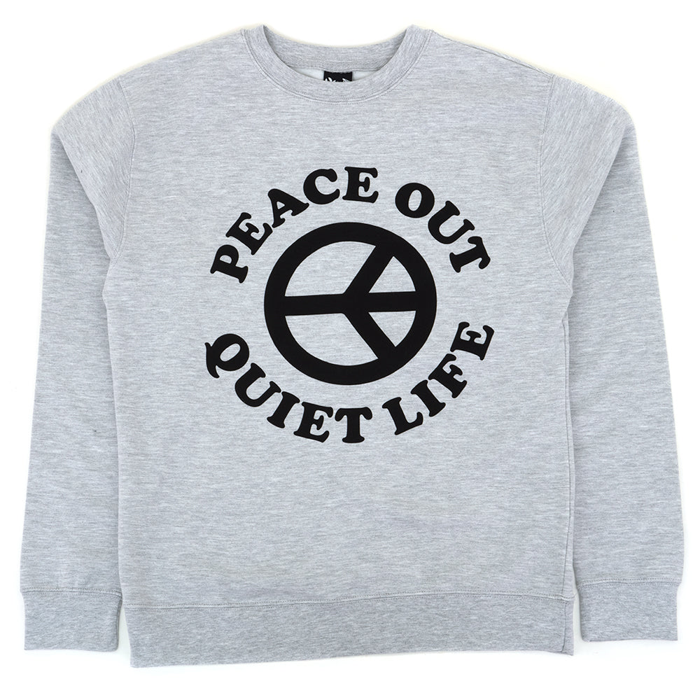 Peace Out Crewneck Sweatshirt (Athletic Heather) (S)