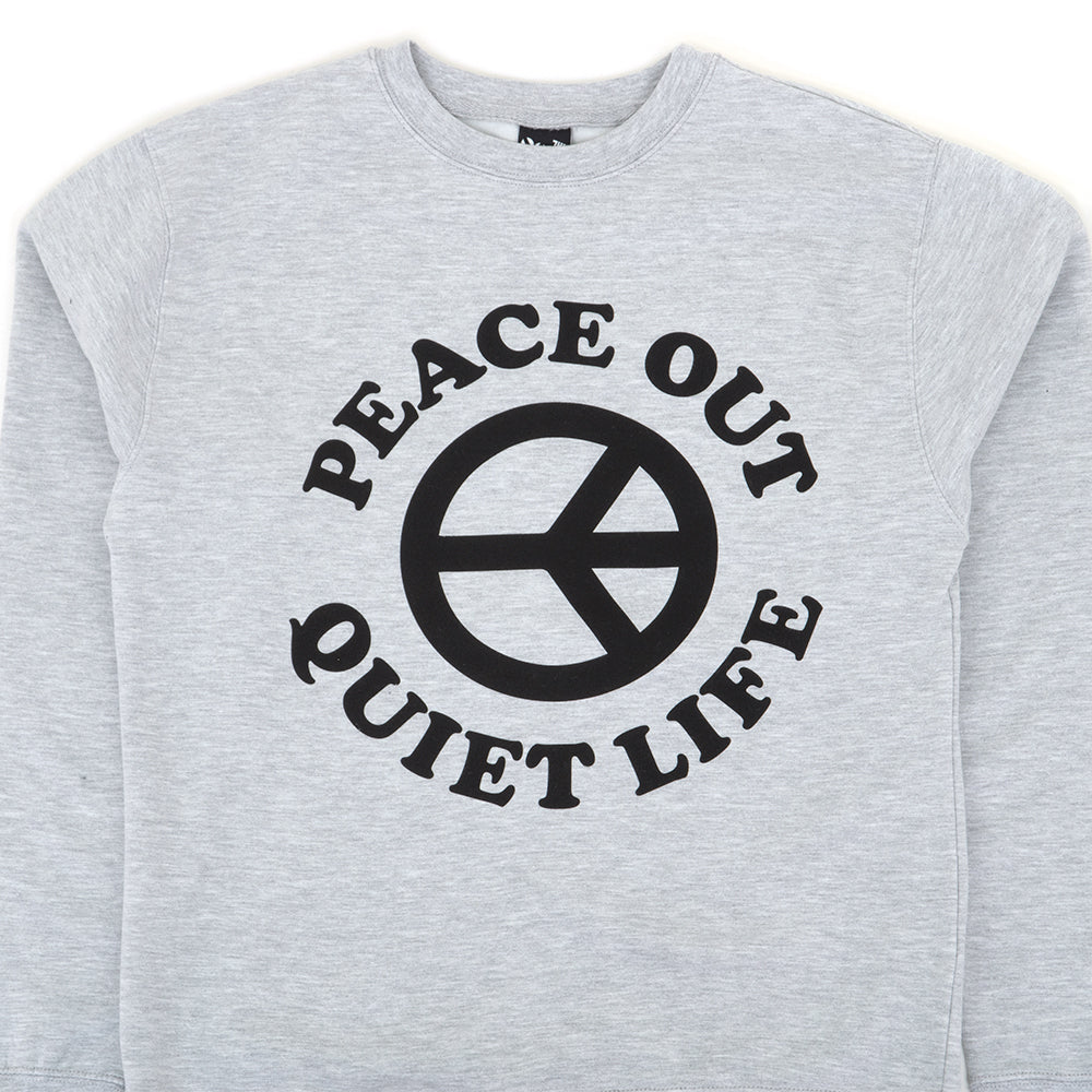 Peace Out Crewneck Sweatshirt (Athletic Heather) (S)