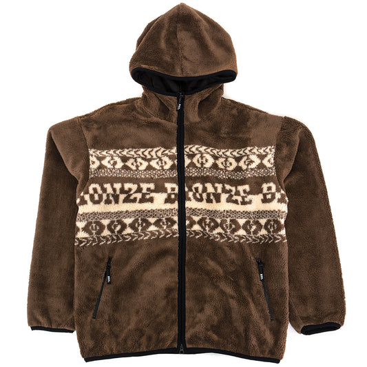 x Bronze High Pile Full Zip Sweatshirt (Brown)