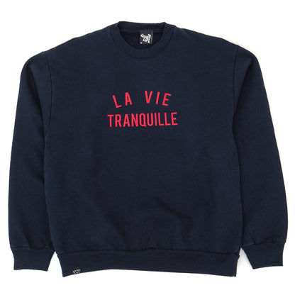 La Vie Tranquille Crewneck Sweatshirt (Navy)