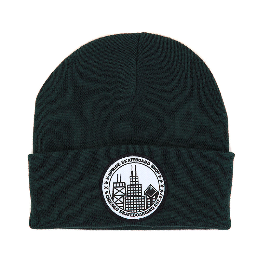 City Seal Cuffed Beanie (Forest Green)