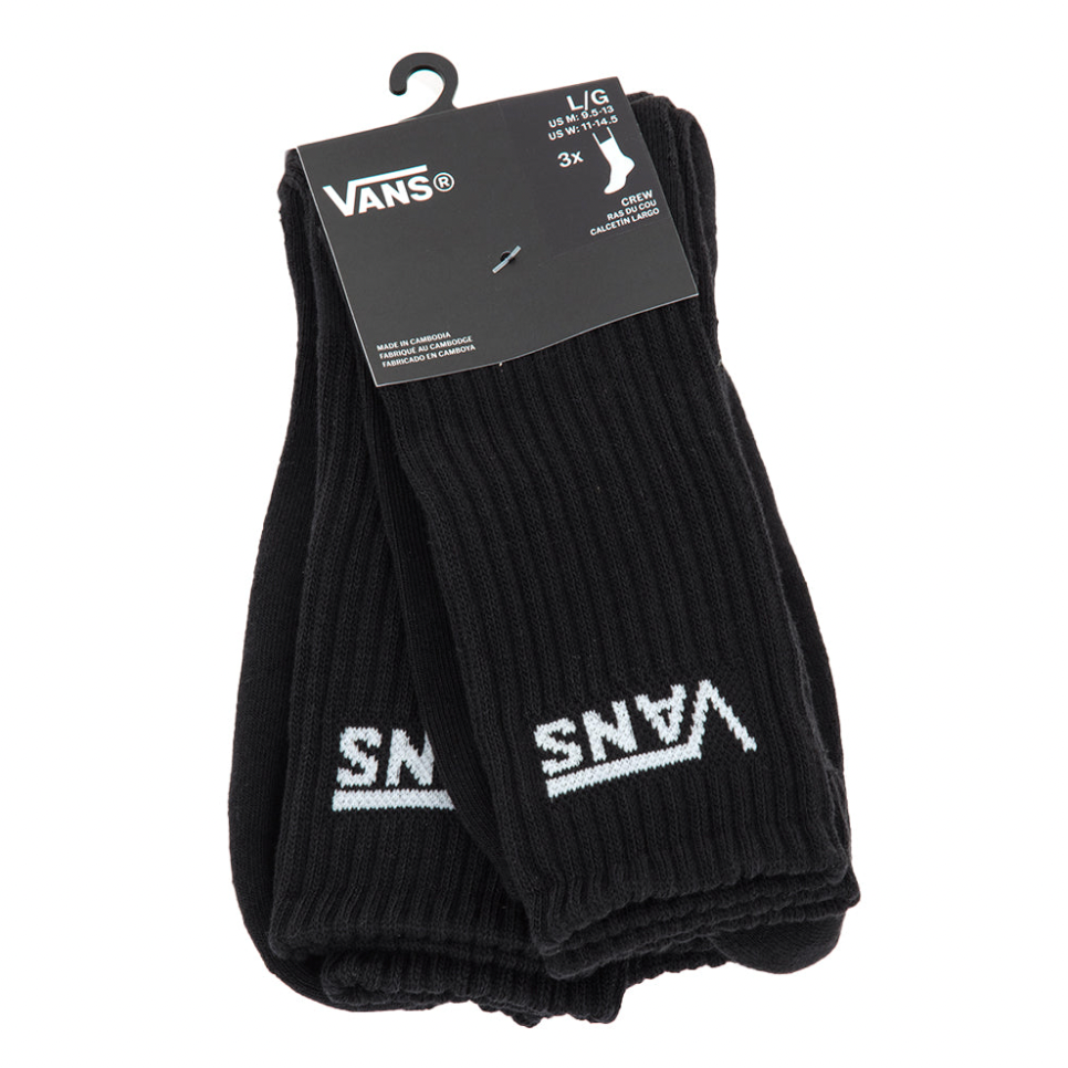 3 Pack Classic Crew Sock (Black)