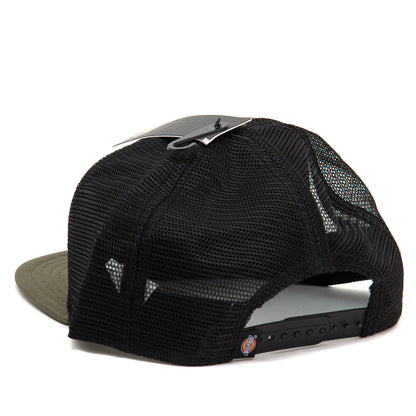 Waxed Canvas Snapback Trucker Hat (Moss Green)