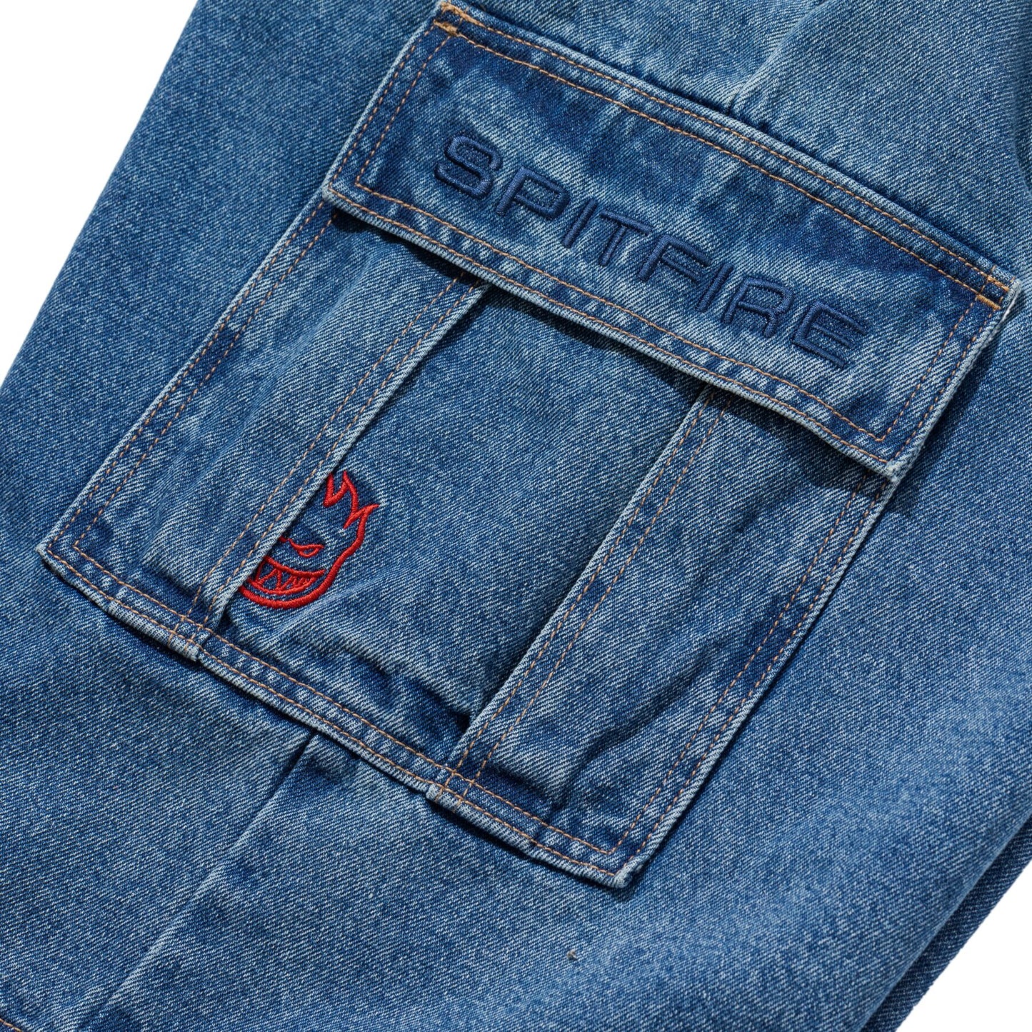 Classic 87' Denim Cargo Short (Light Stone Wash) (S)
