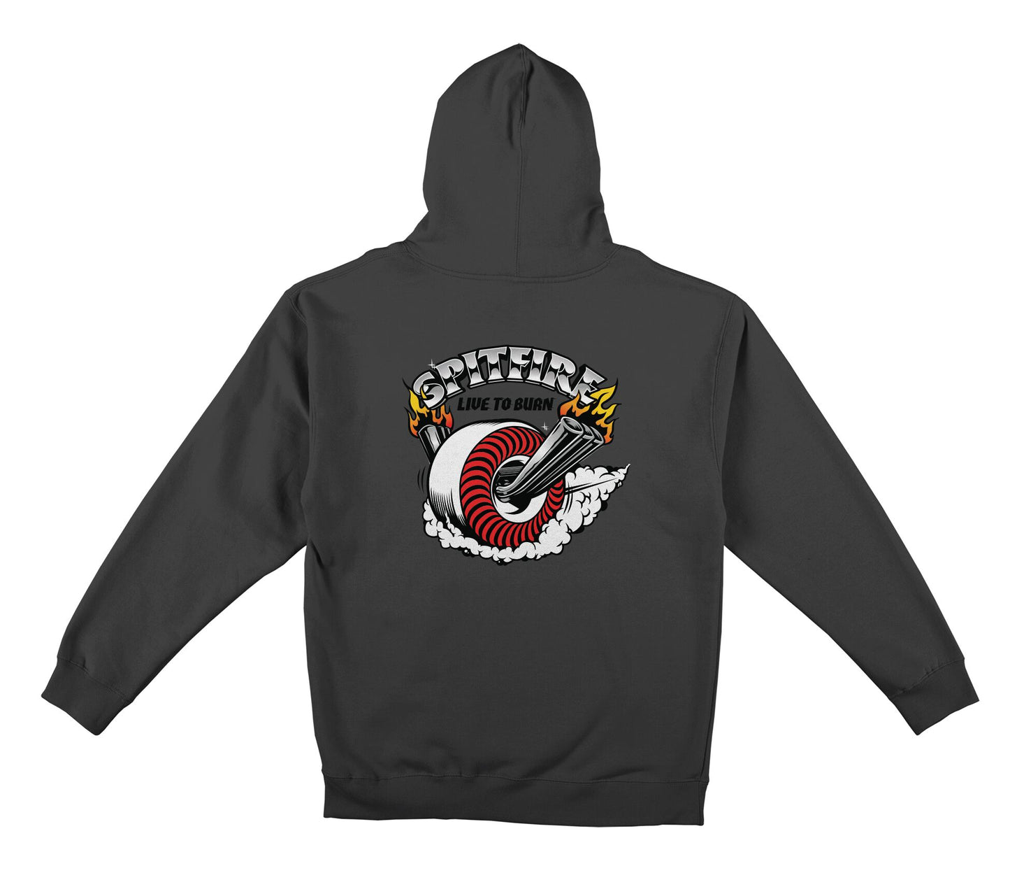 Burnout Solid Hooded Sweatshirt (Charcoal)
