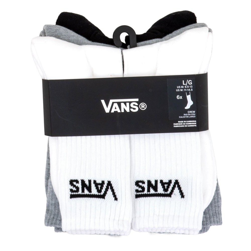 Classic Crew Sock 6-Pack (White / Black / Heather Grey)