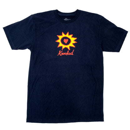 Sun Heart S/S T-Shirt (Navy / Yellow)