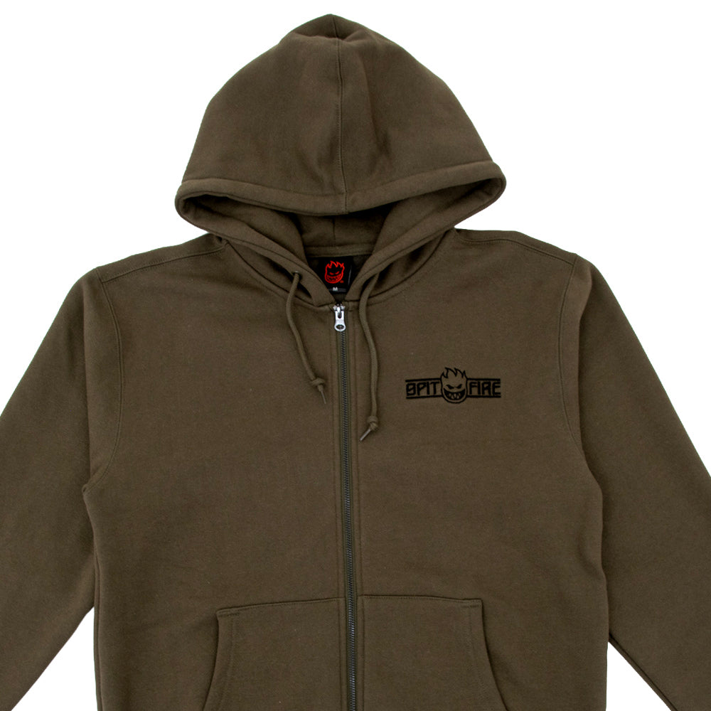 LTB Arch Emb. Heavyweight Zip Hooded Sweatshirt (Olive)