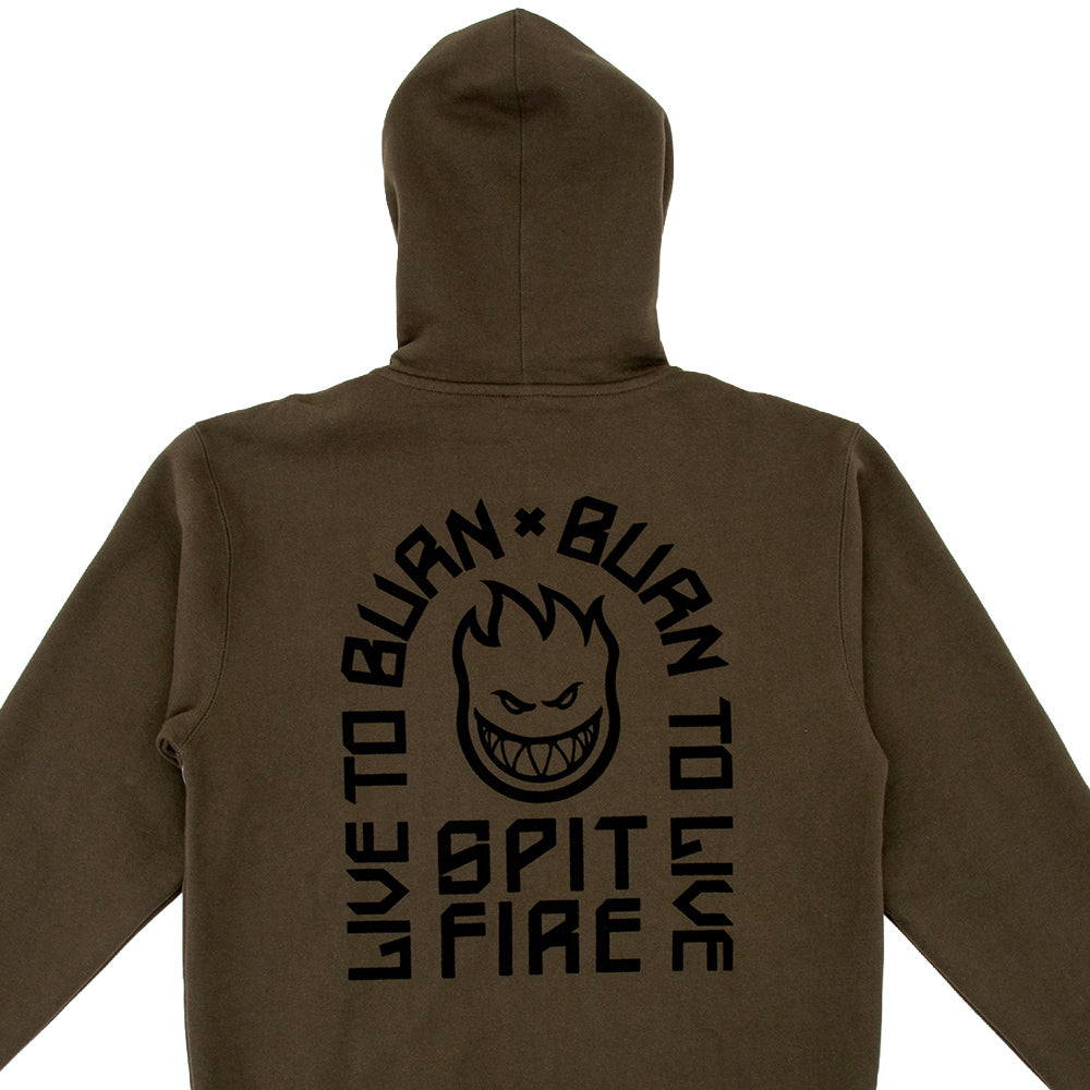 LTB Arch Emb. Heavyweight Zip Hooded Sweatshirt (Olive)