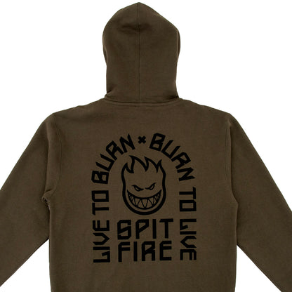 LTB Arch Emb. Heavyweight Zip Hooded Sweatshirt (Olive)