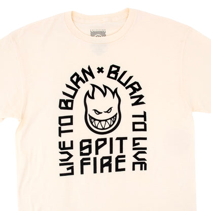 Live To Burn Arch S/S T-Shirt (Natural / Black)