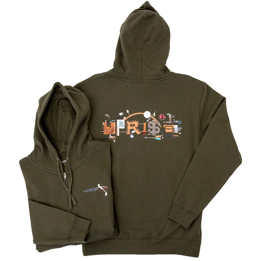 Fight Song Zip Up Hoody (Army Green)
