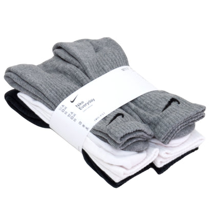 Everyday Cushion Crew Socks 6 Pack (Black / Grey / White)