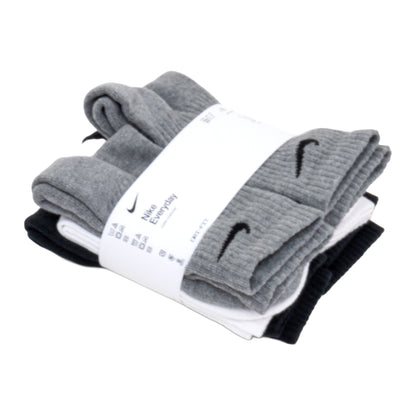 Everyday Cushion Crew Socks 6 Pack (Black / Grey / White)