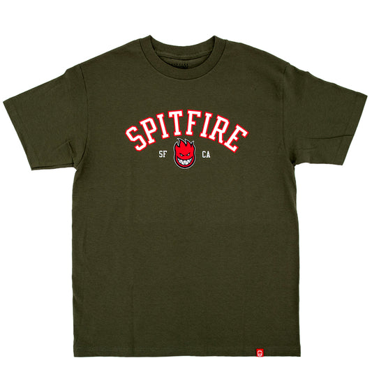 Spitfire Team Bighead T-Shirt (Military Green / Red)