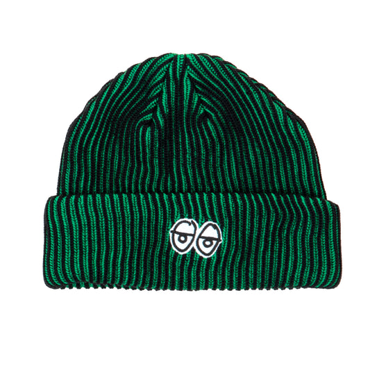 Eyes Fill Cuff Beanie (Black / Green)