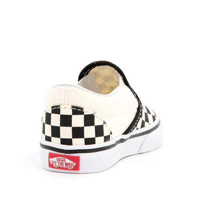 Toddler Classic Slip-On (Black and White Checkerboard / White) VBU