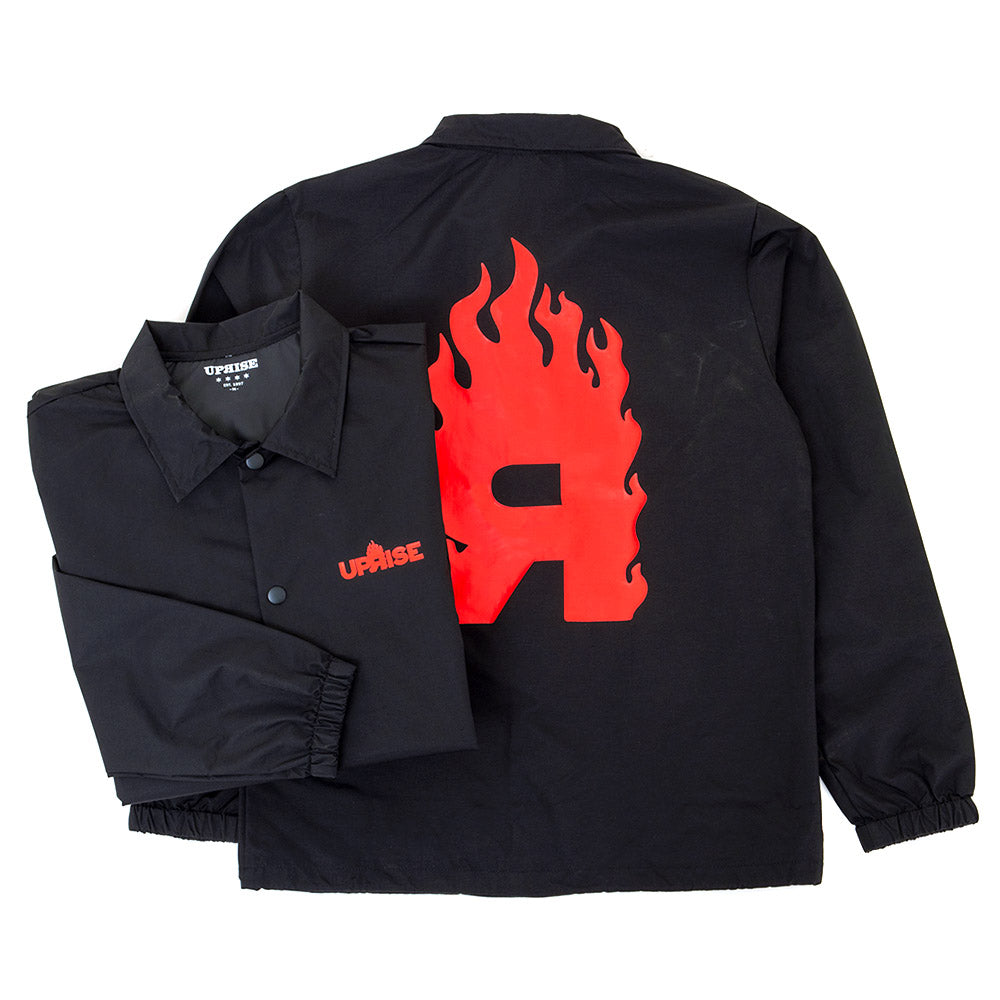 Big Flaming R Coach's Jacket (Black / Red)