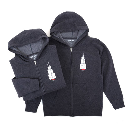 Youth Sears Tower Hooded Zip Up (Midnight Heather)