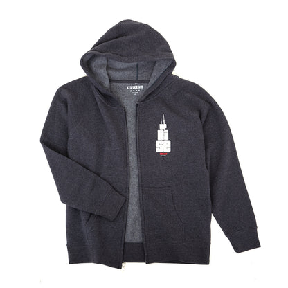 Youth Sears Tower Hooded Zip Up (Midnight Heather)